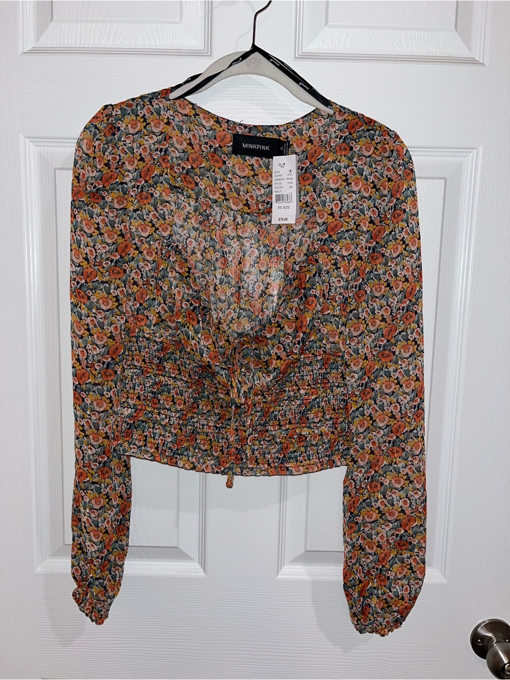 NWT Minkpink Floral Long Sleeve Blouse